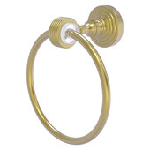  Pacific Grove Collection Towel Ring with Grooved Accents in Satin Brass, 6'' Diameter x 4'' D x 7-3/16'' H