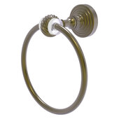  Pacific Grove Collection Towel Ring with Twisted Accents in Antique Brass, 6'' Diameter x 4'' D x 7-3/16'' H