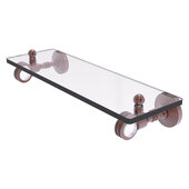  Pacific Grove Collection 16'' Glass Shelf with Dotted Accents in Antique Copper, 16'' W x 5-1/8'' D x 3-3/16'' H