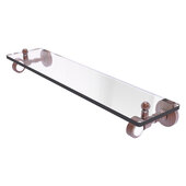  Pacific Grove Collection 22'' Glass Shelf with Grooved Accents in Antique Copper, 22'' W x 5-1/8'' D x 3-3/16'' H