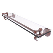  Pacific Grove Collection 22'' Gallery Glass Shelf with Grooved Accents in Antique Copper, 22'' W x 5-1/2'' D x 3-1/2'' H