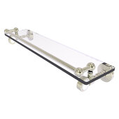  Pacific Grove Collection 22'' Gallery Glass Shelf with Grooved Accents in Polished Nickel, 22'' W x 5-1/2'' D x 3-1/2'' H