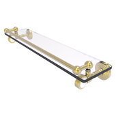  Pacific Grove Collection 22'' Gallery Glass Shelf with Grooved Accents in Satin Brass, 22'' W x 5-1/2'' D x 3-1/2'' H