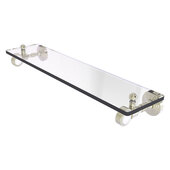  Pacific Grove Collection 22'' Glass Shelf with Grooved Accents in Polished Nickel, 22'' W x 5-1/8'' D x 3-3/16'' H