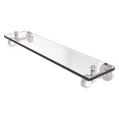  Pacific Grove Collection 22'' Glass Shelf with Grooved Accents in Satin Nickel, 22'' W x 5-1/8'' D x 3-3/16'' H