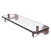  Pacific Grove Collection 16'' Glass Shelf with Twisted Accents in Antique Copper, 16'' W x 5-1/8'' D x 3-3/16'' H