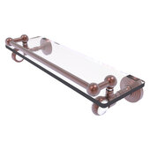  Pacific Grove Collection 16'' Gallery Glass Shelf with Twisted Accents in Antique Copper, 16'' W x 5-1/2'' D x 3-1/2'' H