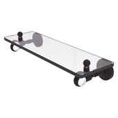  Pacific Grove Collection 16'' Glass Shelf with Twisted Accents in Oil Rubbed Bronze, 16'' W x 5-1/8'' D x 3-3/16'' H