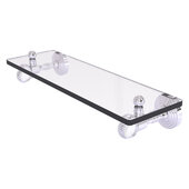  Pacific Grove Collection 16'' Glass Shelf with Twisted Accents in Polished Chrome, 16'' W x 5-1/8'' D x 3-3/16'' H
