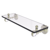  Pacific Grove Collection 16'' Glass Shelf with Twisted Accents in Polished Nickel, 16'' W x 5-1/8'' D x 3-3/16'' H