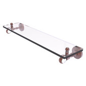  Pacific Grove Collection 22'' Glass Shelf with Twisted Accents in Antique Copper, 22'' W x 5-1/8'' D x 3-3/16'' H