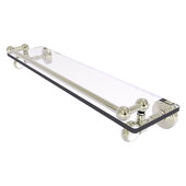  Pacific Grove Collection 22'' Gallery Glass Shelf with Twisted Accents in Polished Nickel, 22'' W x 5-1/2'' D x 3-1/2'' H