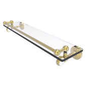  Pacific Grove Collection 22'' Gallery Glass Shelf with Twisted Accents in Satin Brass, 22'' W x 5-1/2'' D x 3-1/2'' H