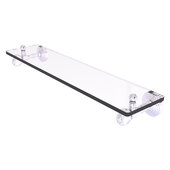  Pacific Grove Collection 22'' Glass Shelf with Twisted Accents in Polished Chrome, 22'' W x 5-1/8'' D x 3-3/16'' H