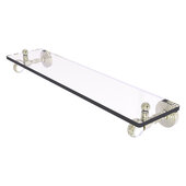  Pacific Grove Collection 22'' Glass Shelf with Twisted Accents in Polished Nickel, 22'' W x 5-1/8'' D x 3-3/16'' H