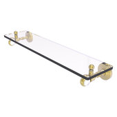  Pacific Grove Collection 22'' Glass Shelf with Twisted Accents in Satin Brass, 22'' W x 5-1/8'' D x 3-3/16'' H