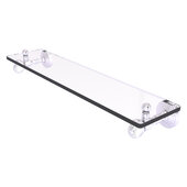  Pacific Grove Collection 22'' Glass Shelf with Twisted Accents in Satin Chrome, 22'' W x 5-1/8'' D x 3-3/16'' H