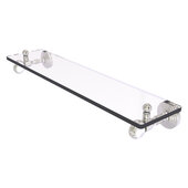  Pacific Grove Collection 22'' Glass Shelf with Twisted Accents in Satin Nickel, 22'' W x 5-1/8'' D x 3-3/16'' H