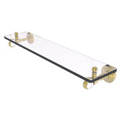  Pacific Grove Collection 22'' Glass Shelf with Twisted Accents in Unlacquered Brass, 22'' W x 5-1/8'' D x 3-3/16'' H
