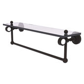  Pacific Grove Collection 22'' Glass Shelf with Towel Bar with Smooth Accent in Oil Rubbed Bronze, 22'' W x 5-1/8'' D x 6-3/8'' H