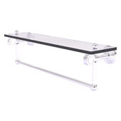  Pacific Grove Collection 22'' Glass Shelf with Towel Bar with Smooth Accent in Polished Chrome, 22'' W x 5-1/8'' D x 6-3/8'' H