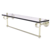  Pacific Grove Collection 22'' Glass Shelf with Towel Bar with Smooth Accent in Polished Nickel, 22'' W x 5-1/8'' D x 6-3/8'' H