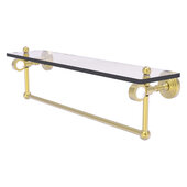  Pacific Grove Collection 22'' Glass Shelf with Towel Bar with Smooth Accent in Satin Brass, 22'' W x 5-1/8'' D x 6-3/8'' H
