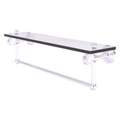  Pacific Grove Collection 22'' Glass Shelf with Towel Bar with Smooth Accent in Satin Chrome, 22'' W x 5-1/8'' D x 6-3/8'' H
