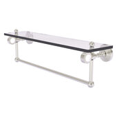  Pacific Grove Collection 22'' Glass Shelf with Towel Bar with Smooth Accent in Satin Nickel, 22'' W x 5-1/8'' D x 6-3/8'' H