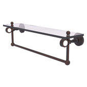  Pacific Grove Collection 22'' Glass Shelf with Towel Bar with Smooth Accent in Venetian Bronze, 22'' W x 5-1/8'' D x 6-3/8'' H