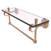  Pacific Grove Collection 16'' Glass Shelf with Towel Bar and Dotted Accents in Brushed Bronze, 16'' W x 5-1/8'' D x 6-3/8'' H