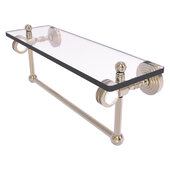  Pacific Grove Collection 16'' Glass Shelf with Towel Bar and Dotted Accents in Antique Pewter, 16'' W x 5-1/8'' D x 6-3/8'' H