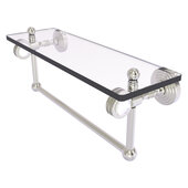  Pacific Grove Collection 16'' Glass Shelf with Towel Bar and Dotted Accents in Satin Nickel, 16'' W x 5-1/8'' D x 6-3/8'' H