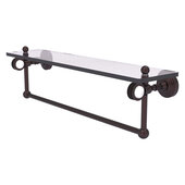  Pacific Grove Collection 22'' Glass Shelf with Towel Bar and Dotted Accents in Antique Bronze, 22'' W x 5-1/8'' D x 6-3/8'' H
