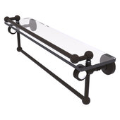  Pacific Grove Collection 22'' Gallery Glass Shelf with Towel Bar and Dotted Accents in Oil Rubbed Bronze, 22'' W x 5-1/2'' D x 6-13/16'' H