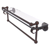  Pacific Grove Collection 22'' Gallery Glass Shelf with Towel Bar and Dotted Accents in Venetian Bronze, 22'' W x 5-1/2'' D x 6-13/16'' H