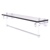  Pacific Grove Collection 22'' Glass Shelf with Towel Bar and Dotted Accents in Polished Chrome, 22'' W x 5-1/8'' D x 6-3/8'' H