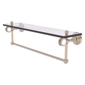  Pacific Grove Collection 22'' Glass Shelf with Towel Bar and Dotted Accents in Antique Pewter, 22'' W x 5-1/8'' D x 6-3/8'' H