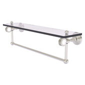  Pacific Grove Collection 22'' Glass Shelf with Towel Bar and Dotted Accents in Satin Nickel, 22'' W x 5-1/8'' D x 6-3/8'' H