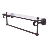  Pacific Grove Collection 22'' Glass Shelf with Towel Bar and Dotted Accents in Venetian Bronze, 22'' W x 5-1/8'' D x 6-3/8'' H