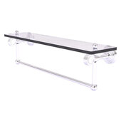  Pacific Grove Collection 22'' Glass Shelf with Towel Bar and Grooved Accents in Polished Chrome, 22'' W x 5-1/8'' D x 6-3/8'' H