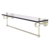  Pacific Grove Collection 22'' Glass Shelf with Towel Bar and Grooved Accents in Polished Nickel, 22'' W x 5-1/8'' D x 6-3/8'' H