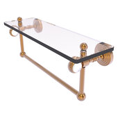 Pacific Grove Collection 16'' Glass Shelf with Towel Bar and Twisted Accents in Brushed Bronze, 16'' W x 5-1/8'' D x 6-3/8'' H