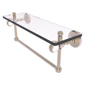  Pacific Grove Collection 16'' Glass Shelf with Towel Bar and Twisted Accents in Antique Pewter, 16'' W x 5-1/8'' D x 6-3/8'' H