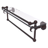  Pacific Grove Collection 22'' Gallery Glass Shelf with Towel Bar and Twisted Accents in Antique Bronze, 22'' W x 5-1/2'' D x 6-13/16'' H