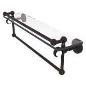  Pacific Grove Collection 22'' Gallery Glass Shelf with Towel Bar and Twisted Accents in Oil Rubbed Bronze, 22'' W x 5-1/2'' D x 6-13/16'' H