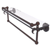  Pacific Grove Collection 22'' Gallery Glass Shelf with Towel Bar and Twisted Accents in Venetian Bronze, 22'' W x 5-1/2'' D x 6-13/16'' H