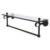 Pacific Grove Collection 22'' Glass Shelf with Towel Bar and Twisted Accents in Oil Rubbed Bronze, 22'' W x 5-1/8'' D x 6-3/8'' H