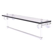  Pacific Grove Collection 22'' Glass Shelf with Towel Bar and Twisted Accents in Polished Chrome, 22'' W x 5-1/8'' D x 6-3/8'' H