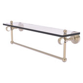  Pacific Grove Collection 22'' Glass Shelf with Towel Bar and Twisted Accents in Antique Pewter, 22'' W x 5-1/8'' D x 6-3/8'' H